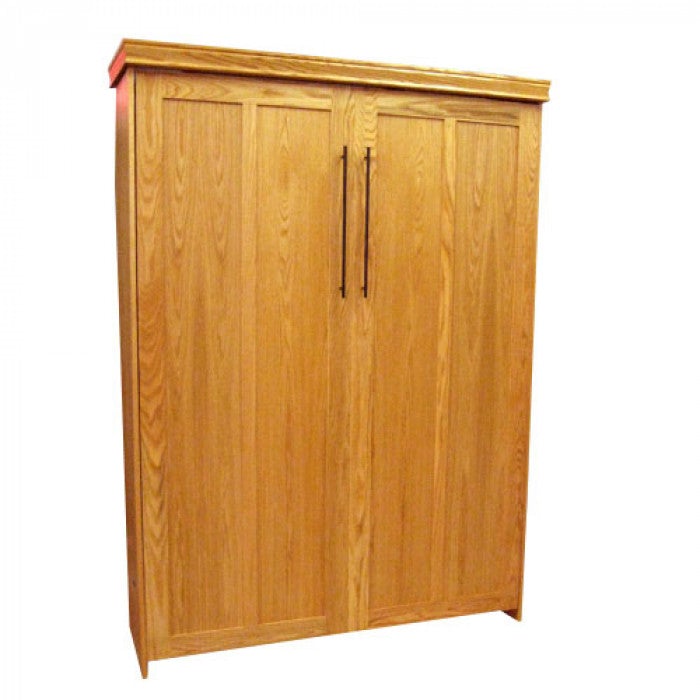 Contemporary Face Murphy Bed Vertical Queen Oak Golden Oak Stain Discounted 