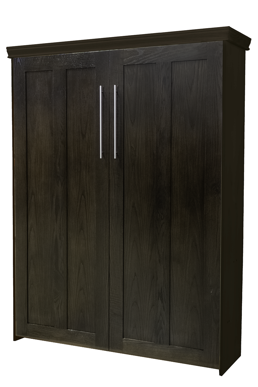 CONTEMPORARY FACE MURPHY BED VERTICAL QUEEN OAK ESPRESSO STAIN DISCOUNTED