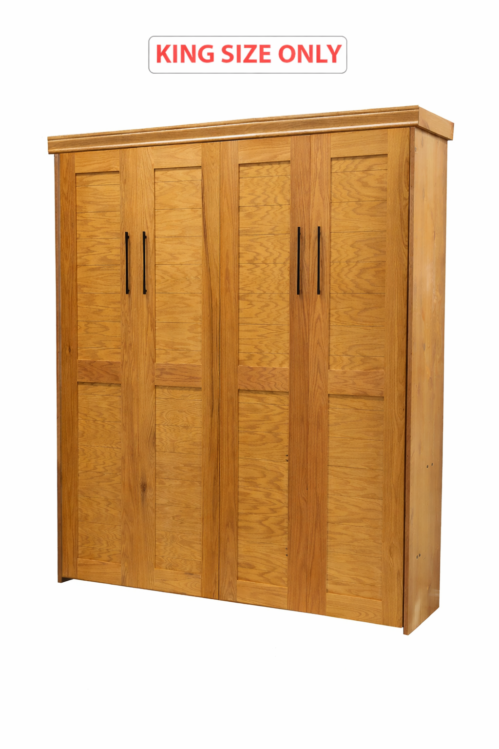 Vertical Wood Plank Face Murphy Bed - V121 - The Bedder Way Co