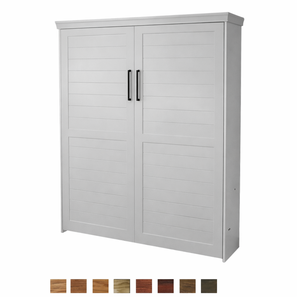 Vertical Wood Plank Face Murphy Bed - V121 - The Bedder Way Co