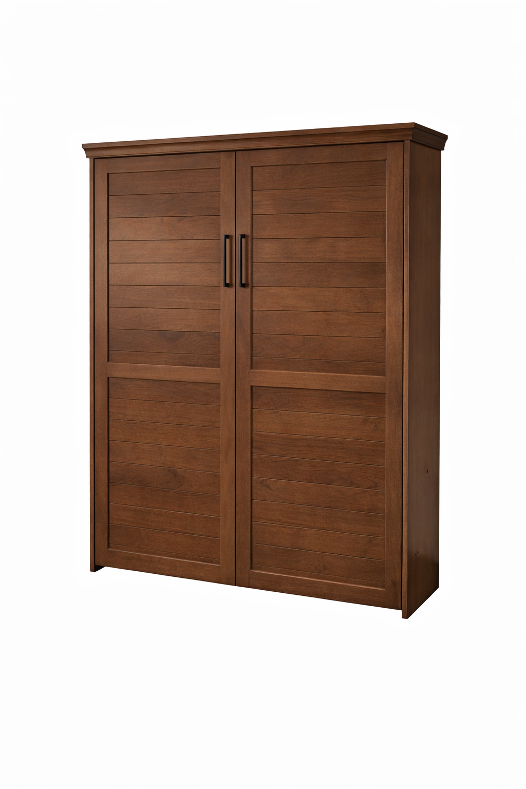 Vertical Wood Plank Face Murphy Bed - V121