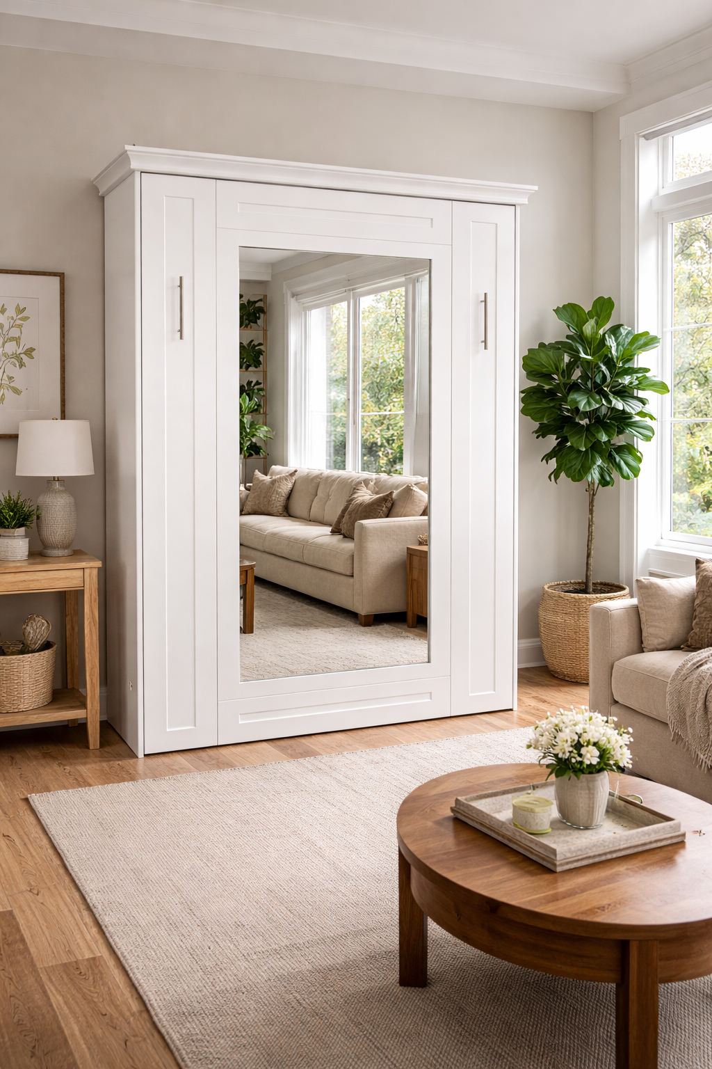 Vertical Wood Mirror Face - V102