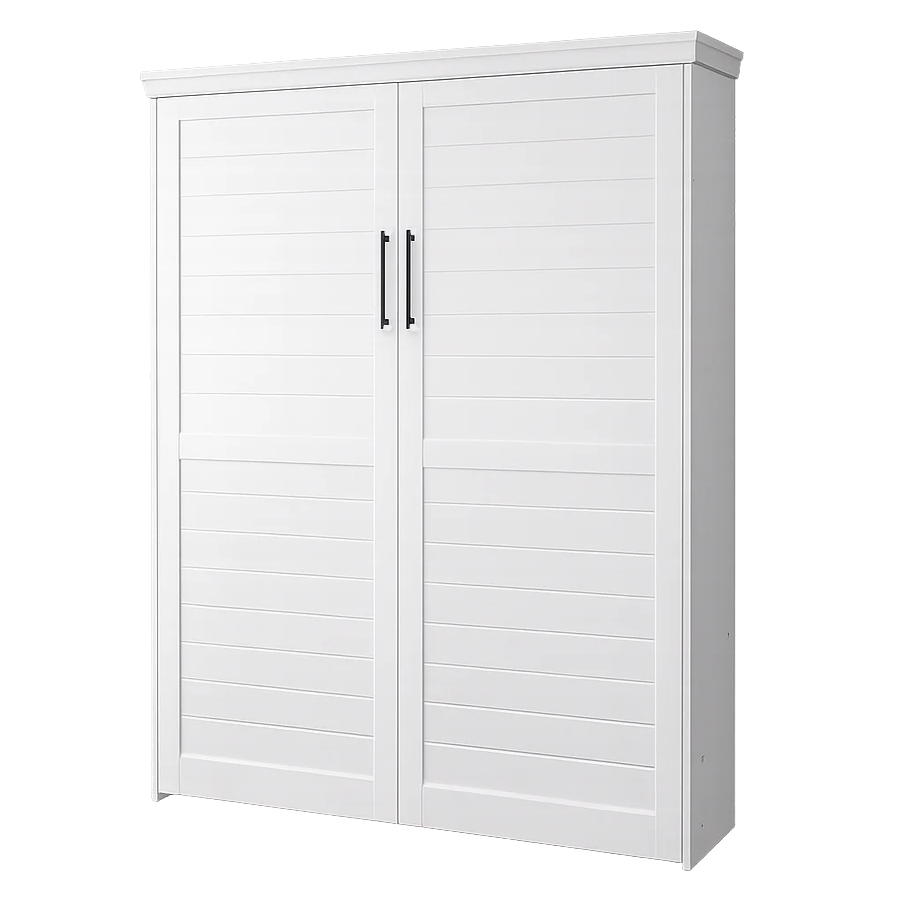 Vertical Wood Plank Face Murphy Bed - V121