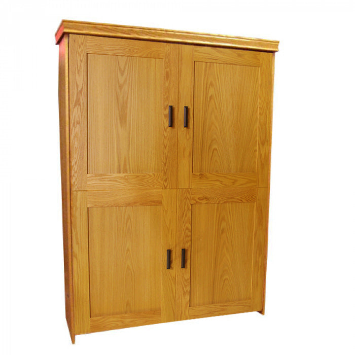 Shaker Face Murphy Bed Vertical Full Oak Golden Oak Stain Discounted