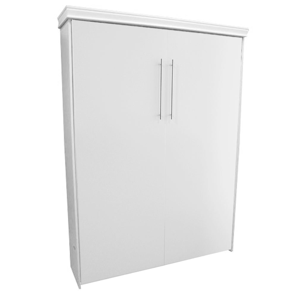 Flat Face Murphy Bed Vertical Queen Maple Painted White Discounted (VQ100-M-PW)