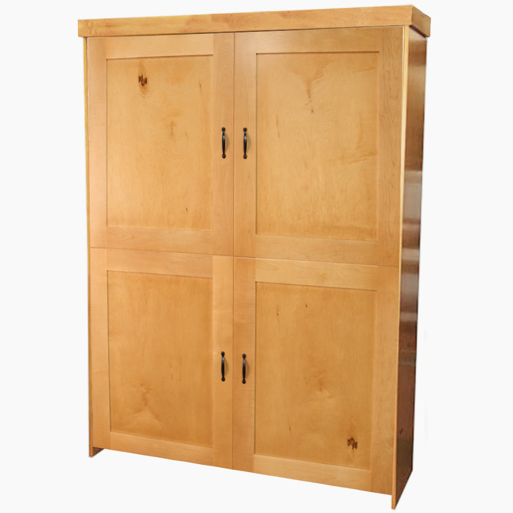 Shaker Face Murphy Bed Vertical Queen Maple Spice Discounted