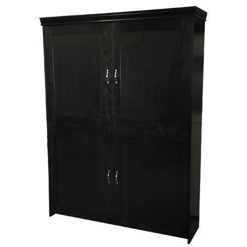 Shaker Face Murphy Bed Vertical Queen Maple Painted Black Discounted