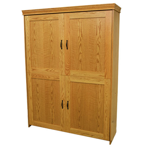 Shaker Face Murphy Bed Vertical Full Oak Golden Oak Stain Discounted