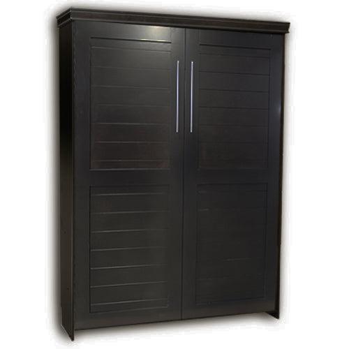 Plank Face Murphy Bed Vertical Queen Maple Espresso Stain Discounted