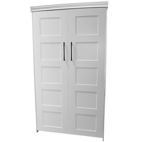 Lake View Face Murphy Bed Vertical XL Twin Maple Painted White Discounted