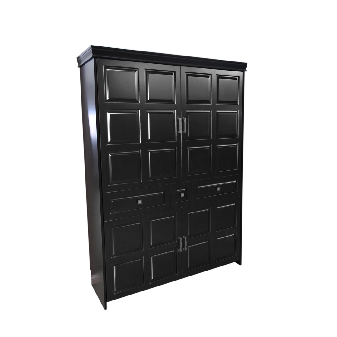 American Heritage Face Murphy Bed Vertical Queen Maple Painted Black Discounted