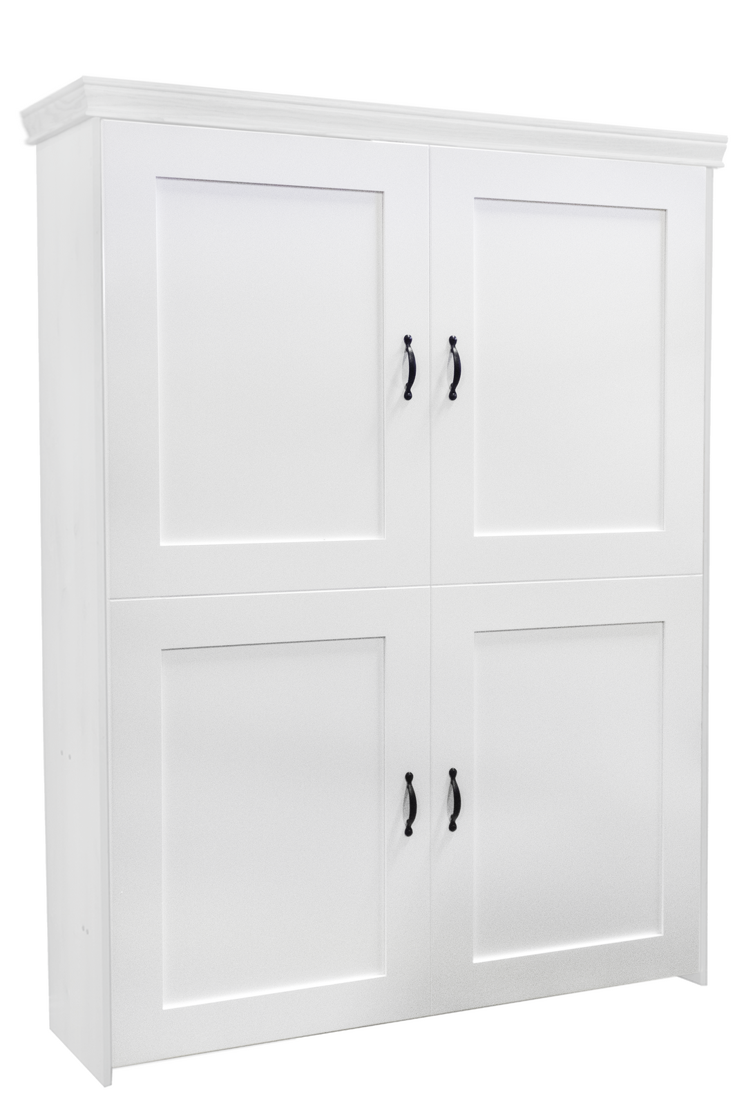 Shaker Face Murphy Bed Vertical Queen Oak Painted White Discounted