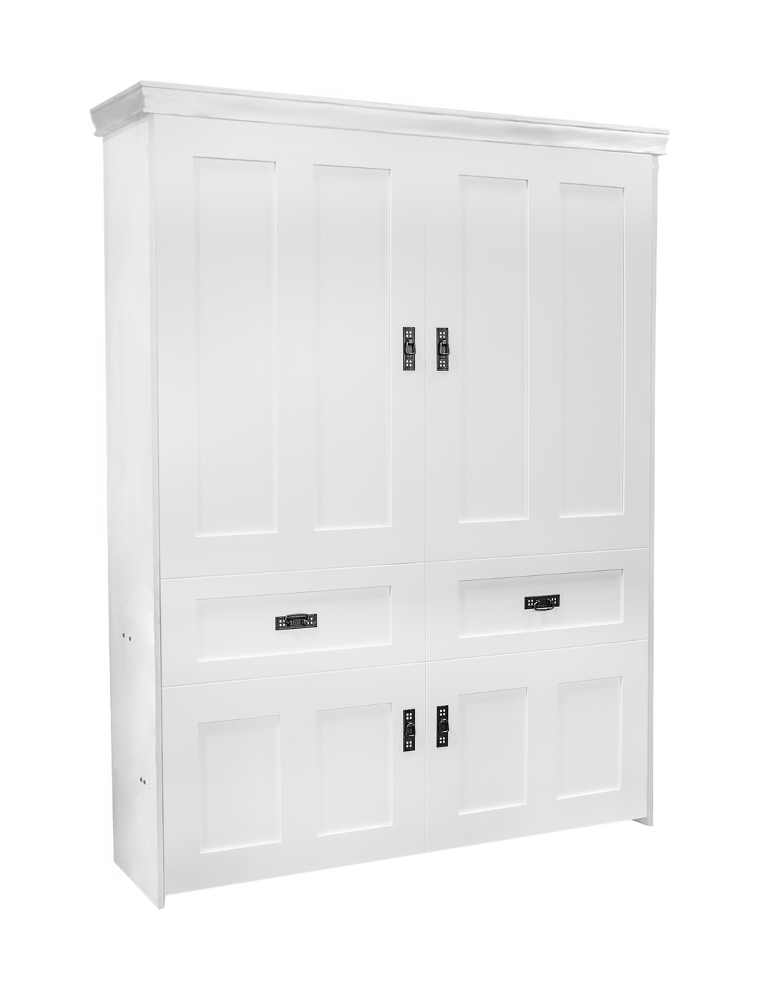Mission Face Murphy Bed Vertical Queen Maple Painted White Discounted