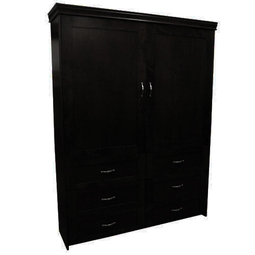 Dresser Cabinet Face Murphy Bed Vertical Queen Maple Painted Black Discounted