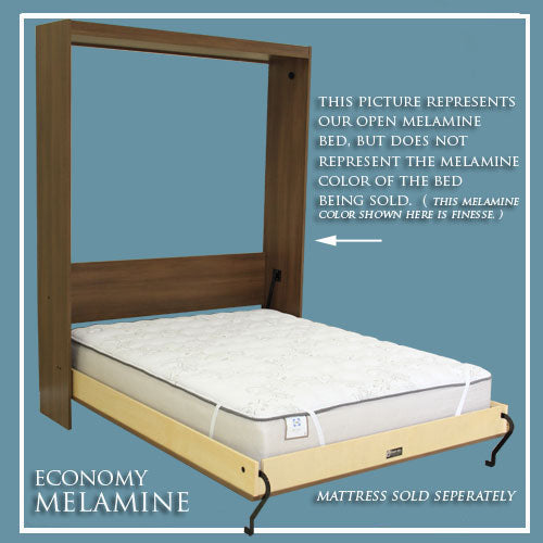 Vertical Queen Melamine Flat Face Murphy Bed Discounted Bourbon Cherry - The Bedder Way Co