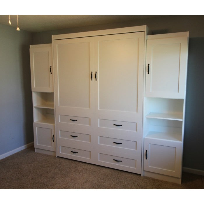 Melamine Murphy Bed - Dresser Cabinet Face - Vertical Wall Bed - Choose your Favorite Stain - Proudly made in the USA